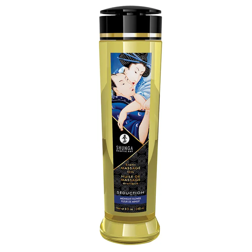 Shunga Erotic Massage Oil Seduction Midnight Flower 8 oz.