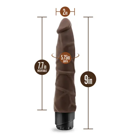Dr. Skin Cock Vibe 1 Realistic 9 in. Vibrating Dildo in Brown