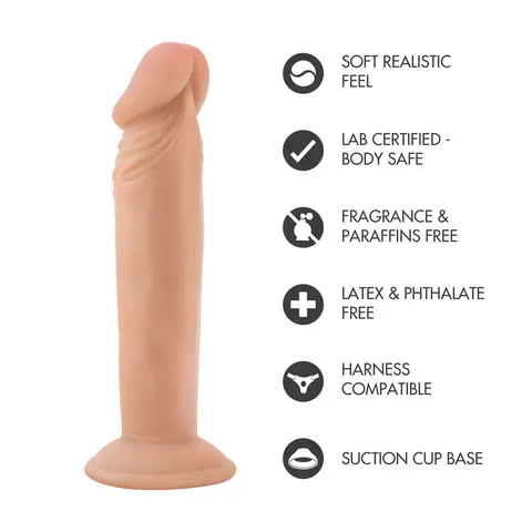 Dr. Skin Dr. Small Realistic 6.5 in. Dildo in Beige