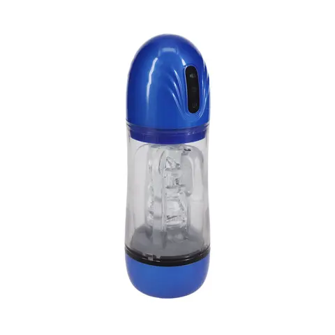 PUMPED SonicPull Masturbator Suction Vibration Multimedia Enhanced Metallic Blue