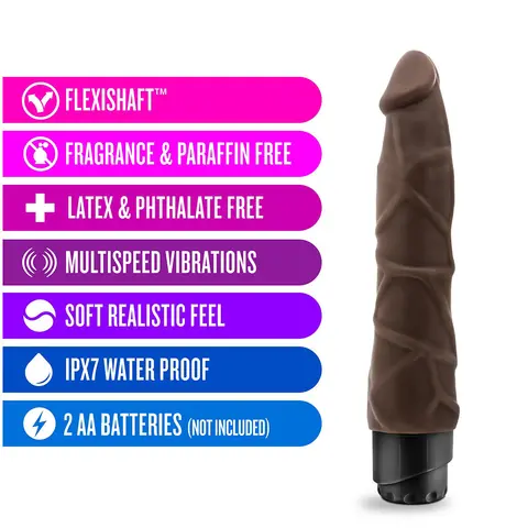 Dr. Skin Cock Vibe 1 Realistic 9 in. Vibrating Dildo in Brown