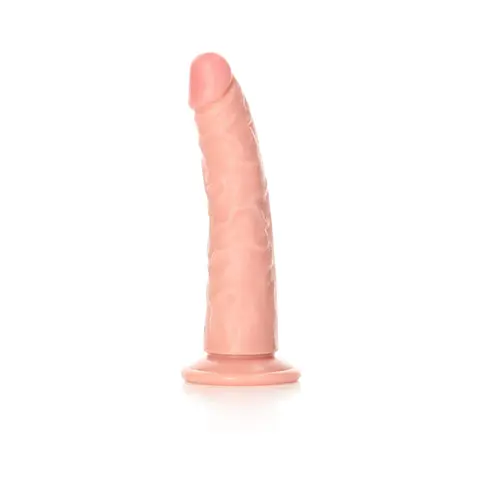 RealRock Realistic 6 in. Slim Dildo With Suction Cup in Beige
