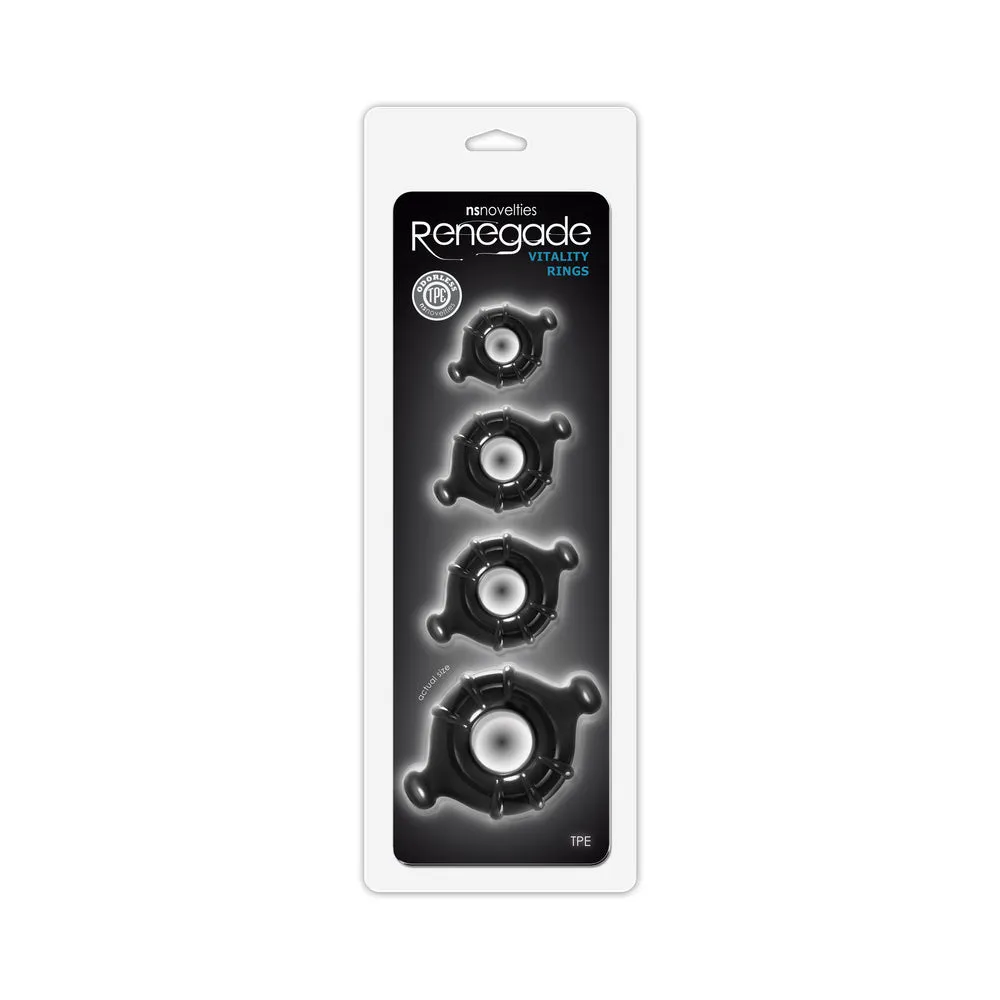 Renegade Vitality Rings 4-Pack in Black