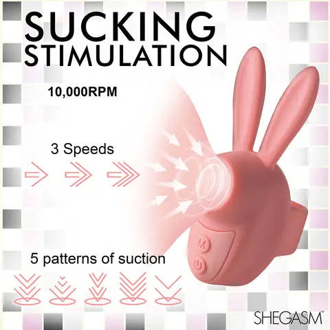 Shegasm Sucky Bunny Clit Stimulator in Pink