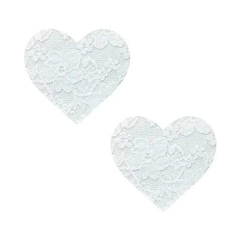 Neva Nude Pasty Heart Lace in White
