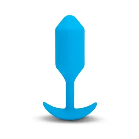 b-Vibe Vibrating Snug Plug 3 Rechargeable Weighted Silicone Anal Plug Blue