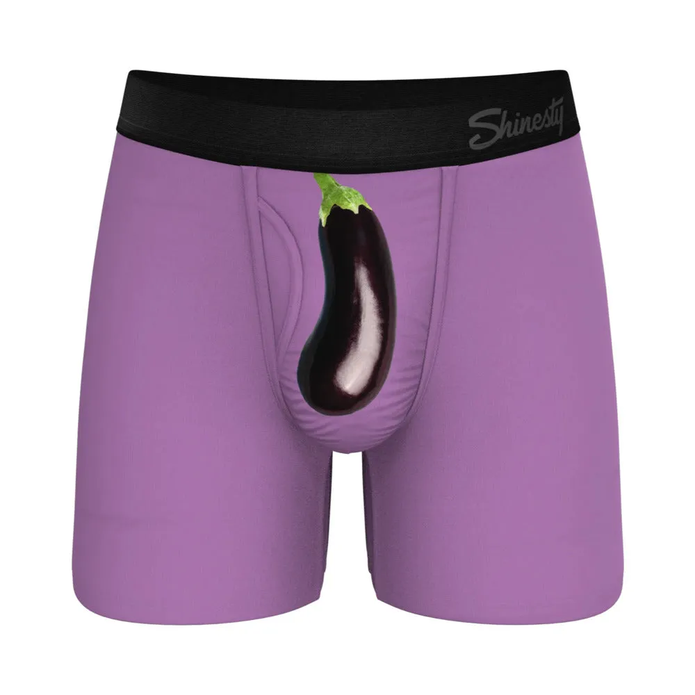 Shinesty The Double Entendre Eggplant Ball Hammock Pouch Underwear with Fly 2XL
