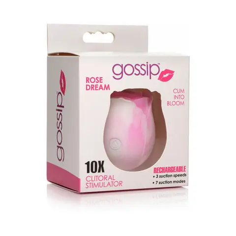 Curve Toys Gossip Cum Into Bloom Rechargeable Silicone Clitoral Stimulator Rose Flirt
