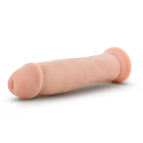 Dr. Skin Plus Thick 9 in. Triple Density Posable Dildo in Beige