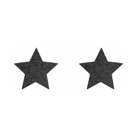 Bijoux Indiscrets Flash Reusable Glitter Pasties Star in Black