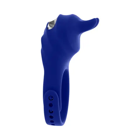 Zero Tolerance Adjustable Fun Ring Rechargeable Vibrating C-Ring with Remote Silicone Blue