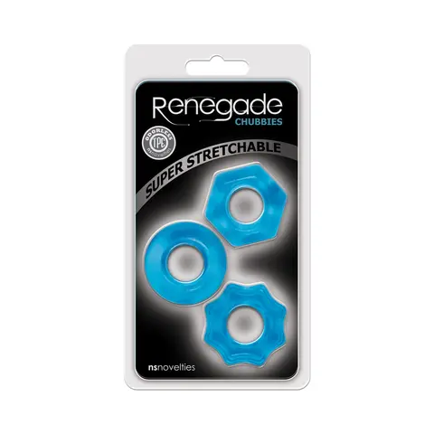 Renegade Chubbies Cock Rings 3-Pack in Blue