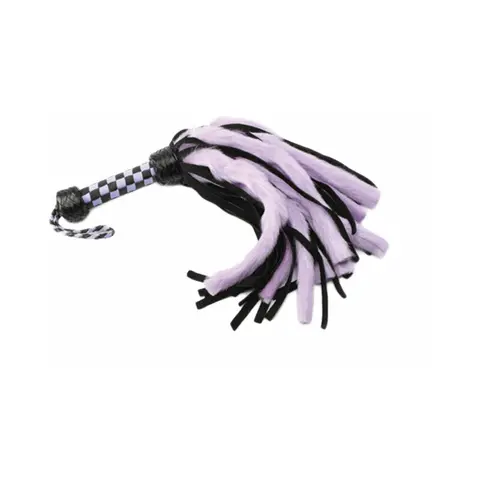 Suede & Fluff Mini Flogger in Purple