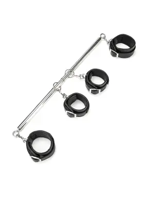 expandable spreader bar set 24 inch - 36 inch with detachable ankle & wrist cuffs