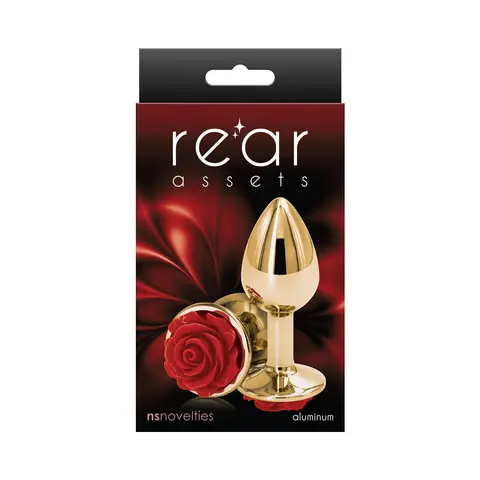 Rear Assets Rose Anal Plug Small in Red