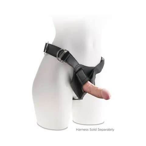 King Cock Plus 6 in. Triple Density Cock Realistic Dildo With Suction Cup Beige