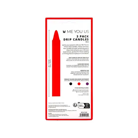 Me You Us Drip Candles 3 Pack in Red