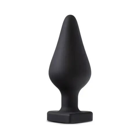 Temptasia 'Fuck Me' Silicone Anal Plug with Heart-Shaped Base Black