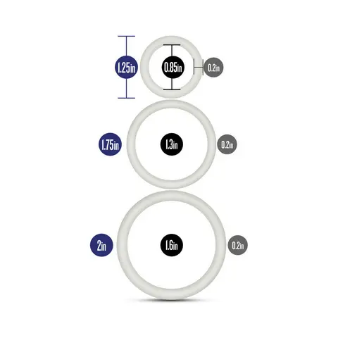 Performance VS4 Pure Premium Silicone Cockrings 3-Pack Set in White