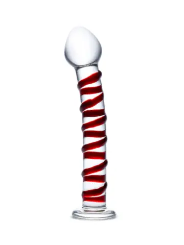 8” mr. swirly spiral glass dildo