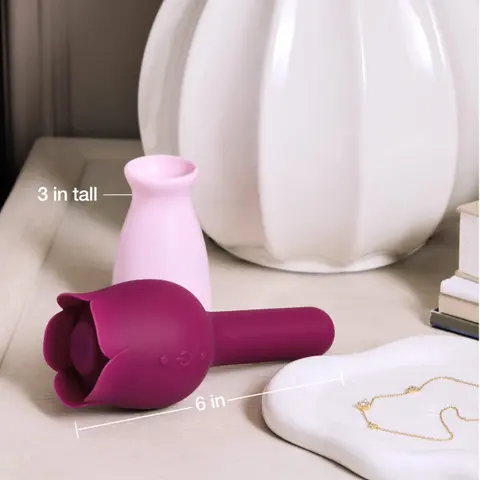 Luxe 2-in-1 Rose Vibrator – Thumping Clitoral Stimulator & Vibrating Bullet Stem
