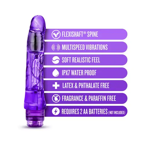 Naturally Yours Mambo Vibe Realistic 9 in. Vibrating Dildo in Purple