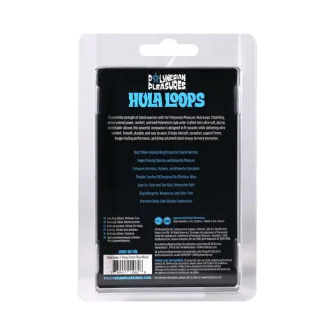 Polynesian Pleasures Hula Loops Silicone Tribal C-Ring 25mm Blue/Black