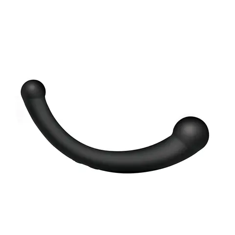 Master Series 10X Vibra-Crescent Vibrating Silicone Dual Ended Dildo Black