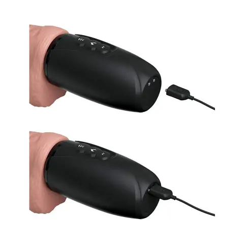 King Cock Plus 6.5 in. Thrusting Cock With Balls Rechargeable Realistic Vibrator Beige