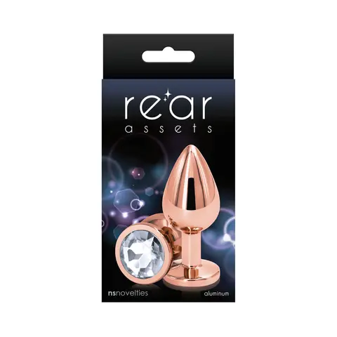 Rear Assets Rose Gold Anal Plug Medium in Clear