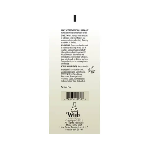Juicy AF Desensitizing Gel Lubricant 2 oz.
