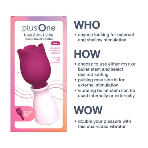 Luxe 2-in-1 Rose Vibrator – Thumping Clitoral Stimulator & Vibrating Bullet Stem