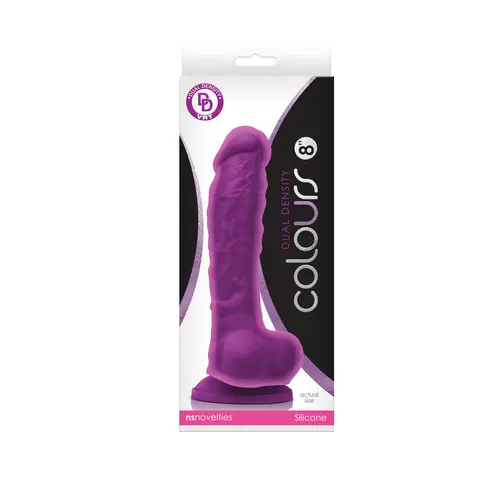 Colours Dual Density 8 in. Dildo in Purple