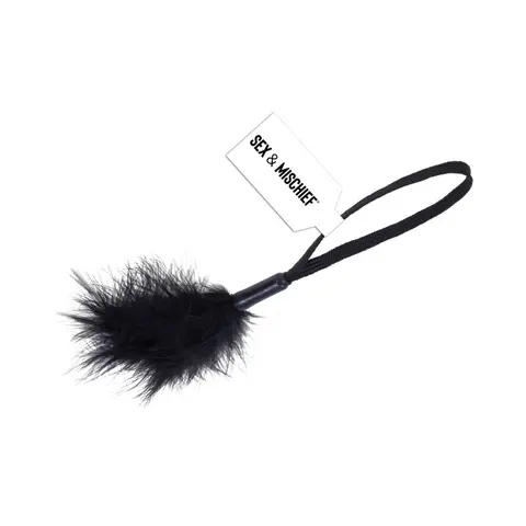 Sportsheets Sex & Mischief Peaches 'n CreaMe Wrist Feather Tickler in Black
