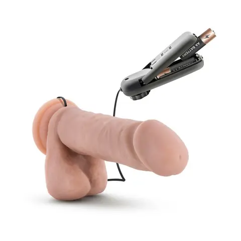 Loverboy The Goalie Remote-Controlled 8 in. Vibrating Dildo with Balls Beige