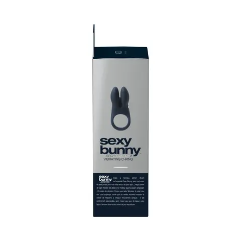 VeDO Sexy Bunny Rechargeable Vibrating C-Ring Black Pearl
