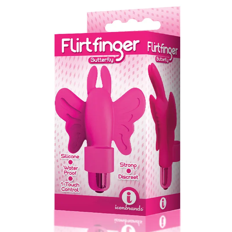 The 9's Flirt Finger Butterfly Finger Vibrator in Pink