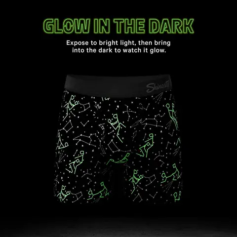 Shinesty The Big Bang Glow-in-the-Dark Constellation Ball Hammock Pouch Underwear with Fly S in Glow in the Dark
