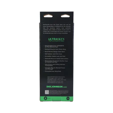 Signature Cocks Owen Gray 9 in. ULTRASKYN Dildo with Vac-U-Lock Suction Cup