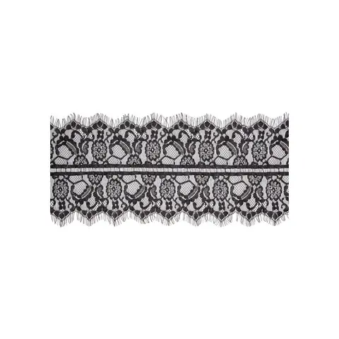 Ouch! Black & White Lace Mask With Elastic Straps Blindfold Black
