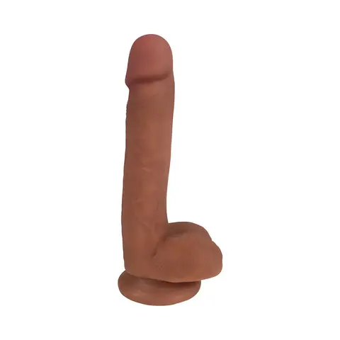 Curve Toys Easy Riders 7 in. Dual Density Dildo with Balls & Suction Cup in Tan