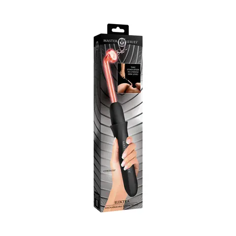 Master Series Elektra Rechargeable E-Stim Wand in Black