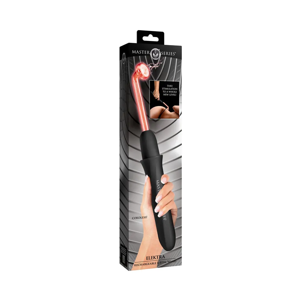 Master Series Elektra Rechargeable E-Stim Wand in Black