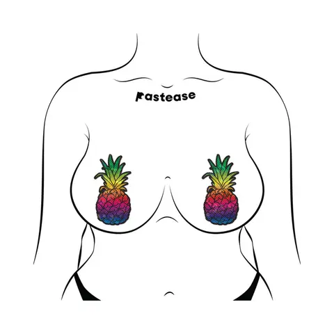 Pastease Rainbow Pineapple Sparkling Breast Pasties