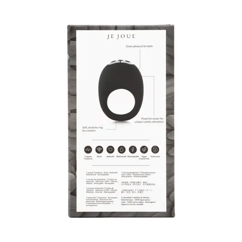 Je Joue Mio Rechargeable Vibrating Silicone Cock Ring in Black