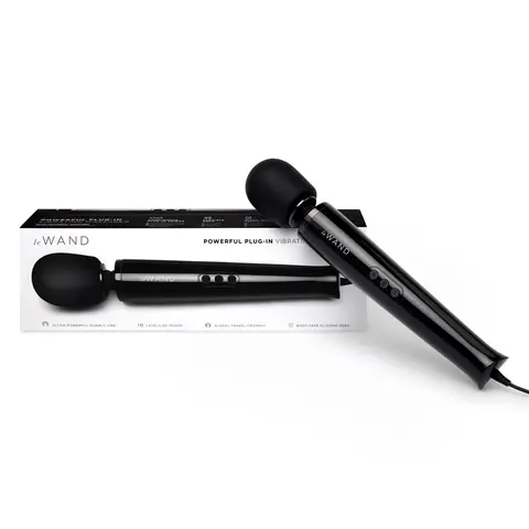 Le Wand Plug-In Vibrating Massager in Black