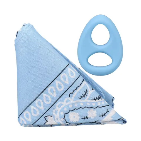 Rock Solid The Code Silicone C-Ring with Bandana Light Blue/Black