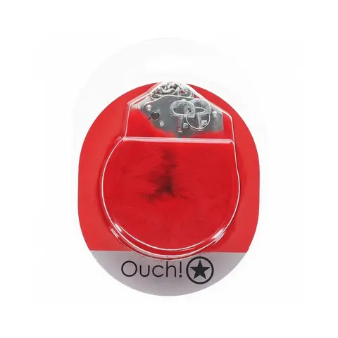 Ouch! Heavy-Duty Fluffy Handcuffs in Red