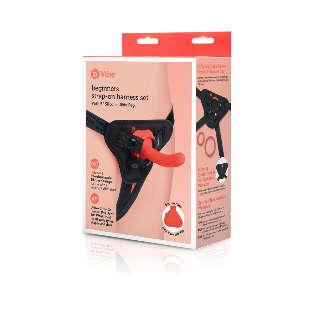 b-Vibe Beginners Strap-On Harness Set with 5 in. Silicone Dildo Peg