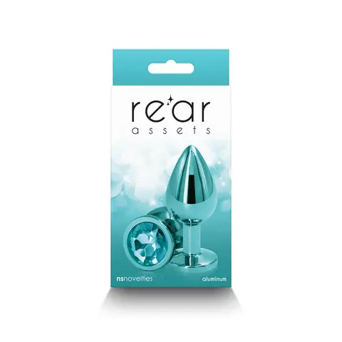 Rear Assets Metal Anal Plug Medium in Teal